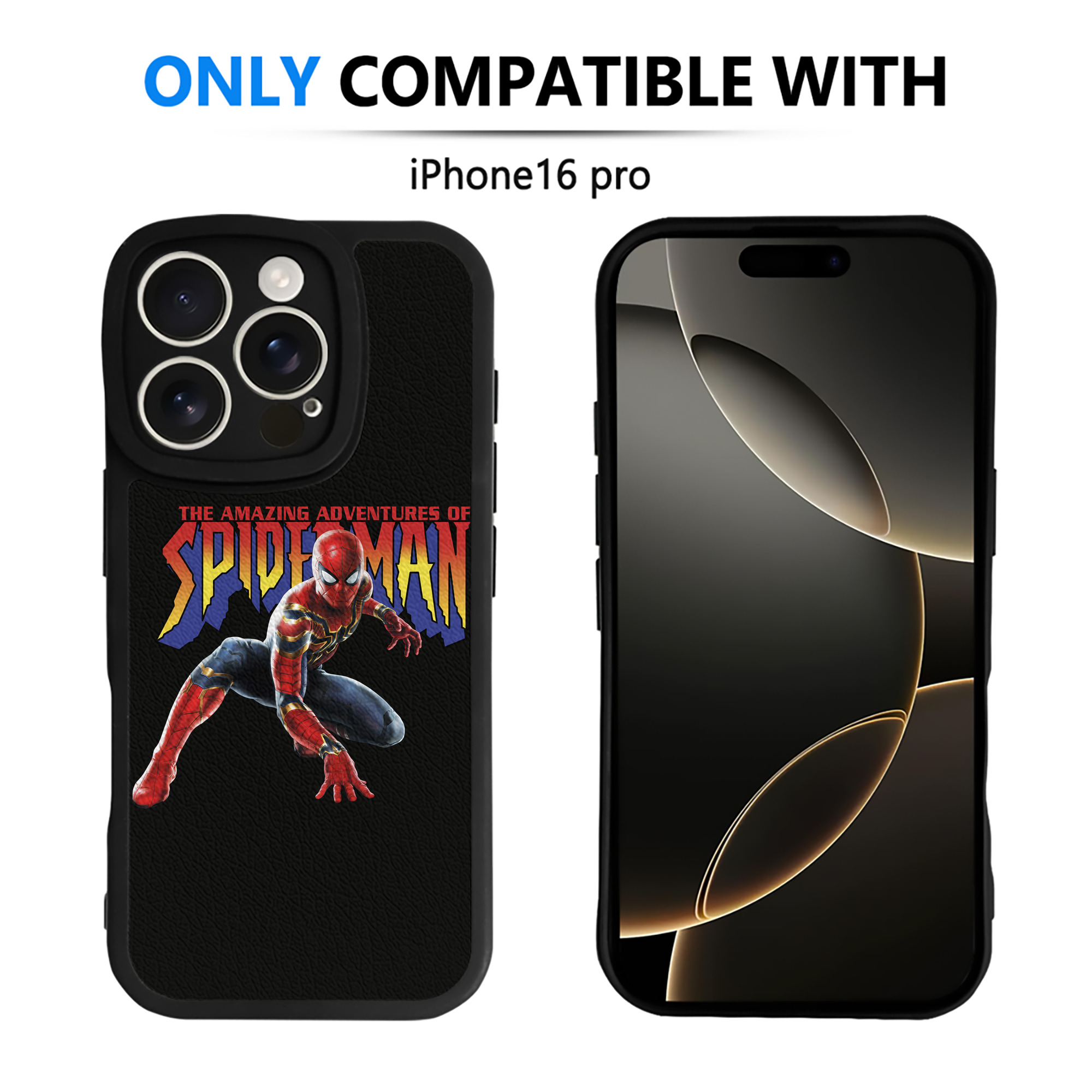 （画像用） Spider Man スパイダーマン 【iPhone 16シリーズ対応】シリコンスマホケース（レザー調） 材質：シリコン